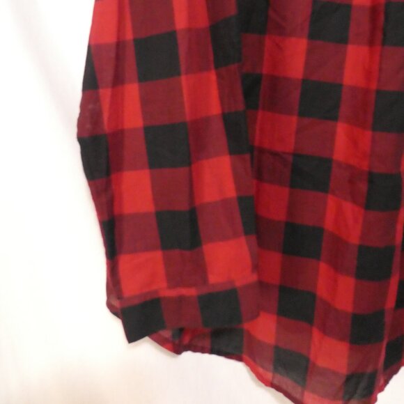 PENNINGTONS | 1X | Red and Black Checkered Flannel Shirt| Chest Pockets | NWT - Picture 14 of 16